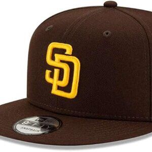 San Diego Padres Era 9fifty MLB Snapback Hat Cap Flat Brim Brown